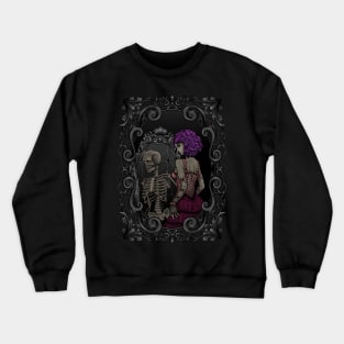 Skeleton mirror image of gothic lady - inside dead - Gothic Crewneck Sweatshirt